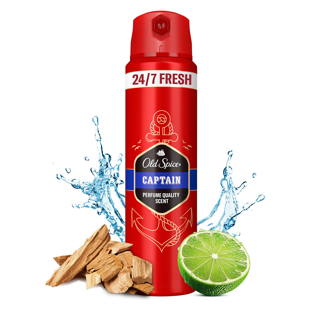 OLD SPICE CAPTAIN DÉODORANT SPRAY POUR HOMME SCENT OF FIERCE OCEAN 150 ML