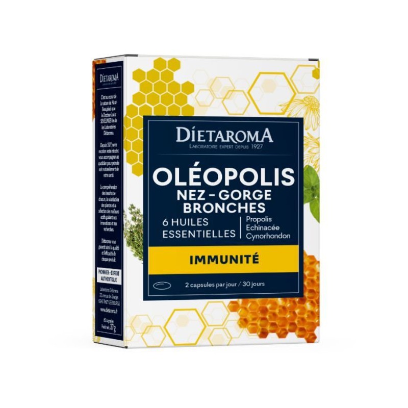 DIETAROMA OLEOPOLIS IMMUNITE NEZ GORGE BRONCHES BIO B60 CAPSULES