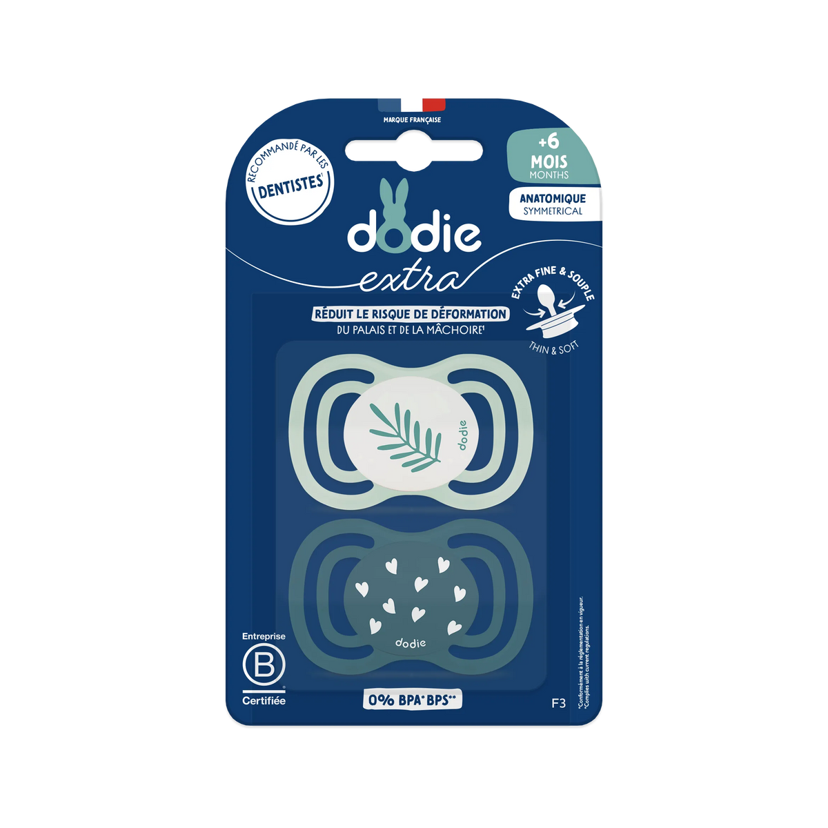 DODIE SUCETTE +6 MOIS DUO EXTRA FINE BLEU F3