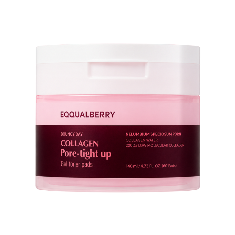 EQQUALBERRY Collagen Pore-Tight Up Gel Toner Pads (140ml | 60 Pads) – HiaMagasin Maroc (1)