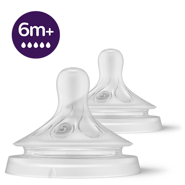 Philips Avent Natural Response Tétines Débit 5 SCY965/02 – 2 Pièces