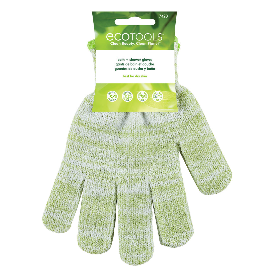 ECOTOOLS BATH + SHOWER
GLOVES GREEN