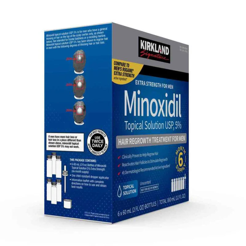 Kirkland Signature Extra Strength For Men Minoxidil 50% 6*60mL 6 mois