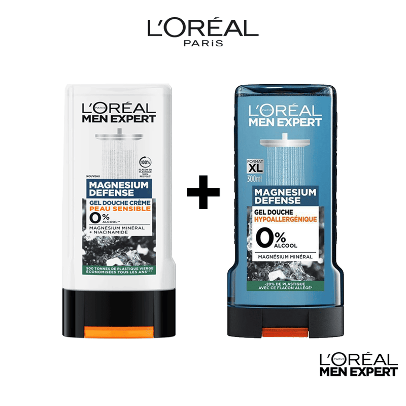 L'Oréal Paris Men Expert Gel Douche Crème Magnesium + Gel Douche Hypoallergénique