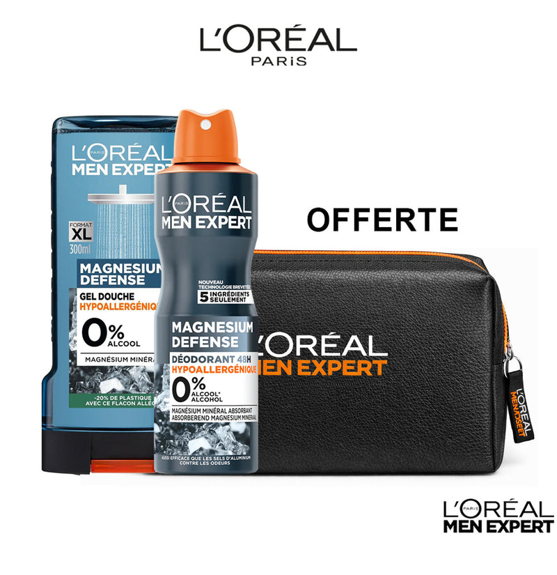 L'Oréal Paris Men Expert Duo Gel Douche Magnesium 300ml + Déodorant Magnesium Defence 48h 150ml