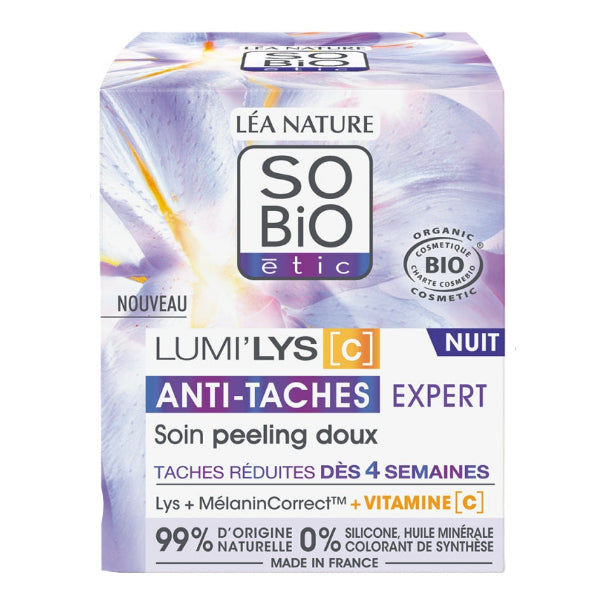 SO’BIO Lumi'Lys [C] Soin Peeling Doux Anti-Taches Expert Nuit Bio 50ml