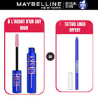 Maybelline Sky High Bleu – Mascara Volume & Longueur = Crayon Tattoo Liner Studio Galactic Cobalt Offert