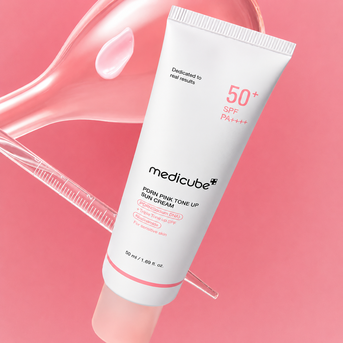 Medicube – PDRN Pink Tone-Up Sun Cream SPF50+ PA++++ (50ml) – HiaMagasin Maroc (4)