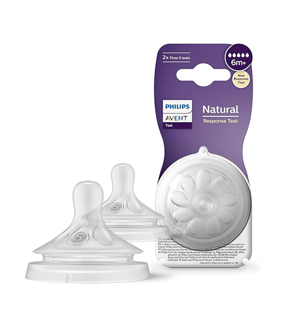 Philips Avent Natural Response Tétines Débit 5 SCY965/02 – 2 Pièces