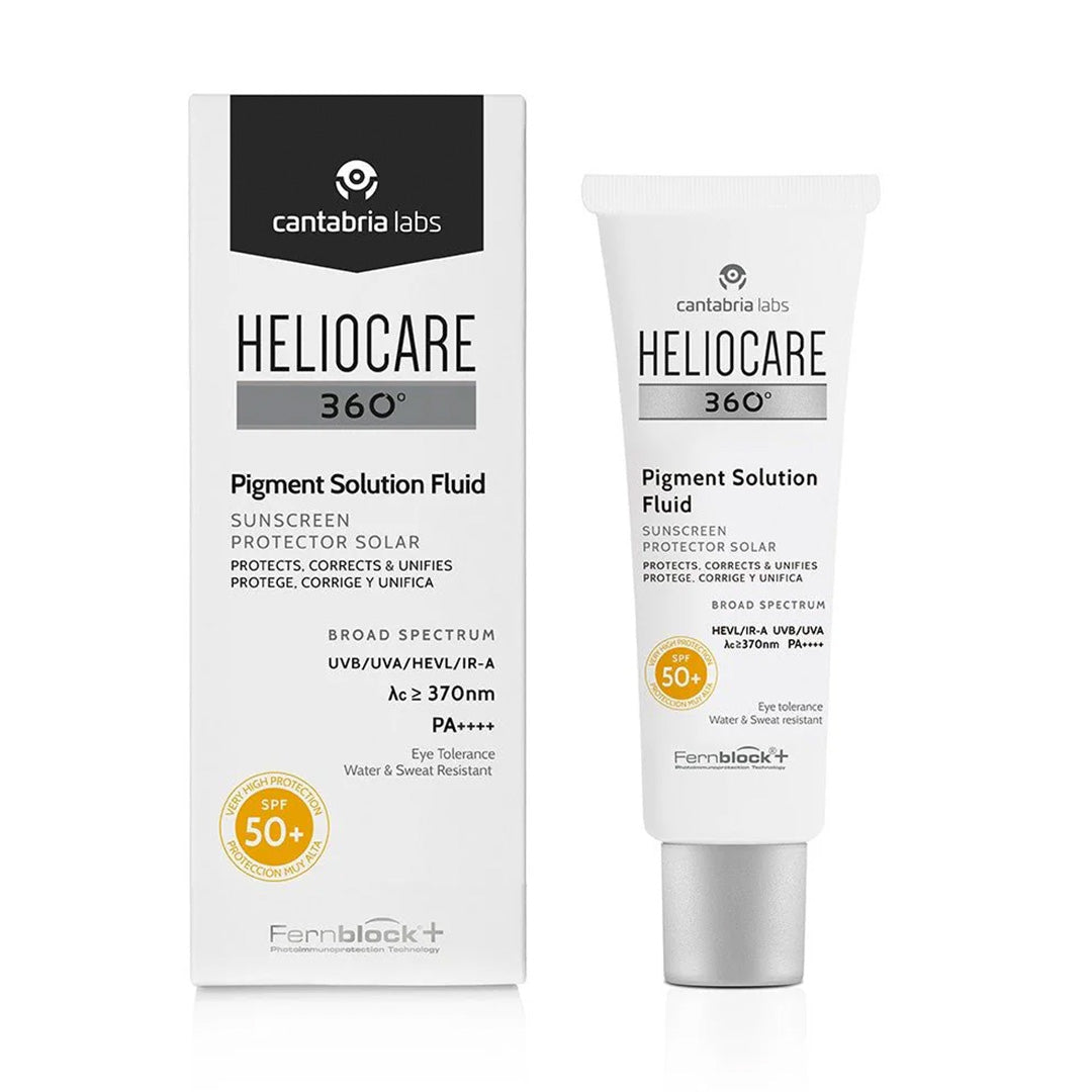 Cantabria heliocare 360° pigment solution fluide spf50+ 50ml = gelcream color teinte light spf50 offert