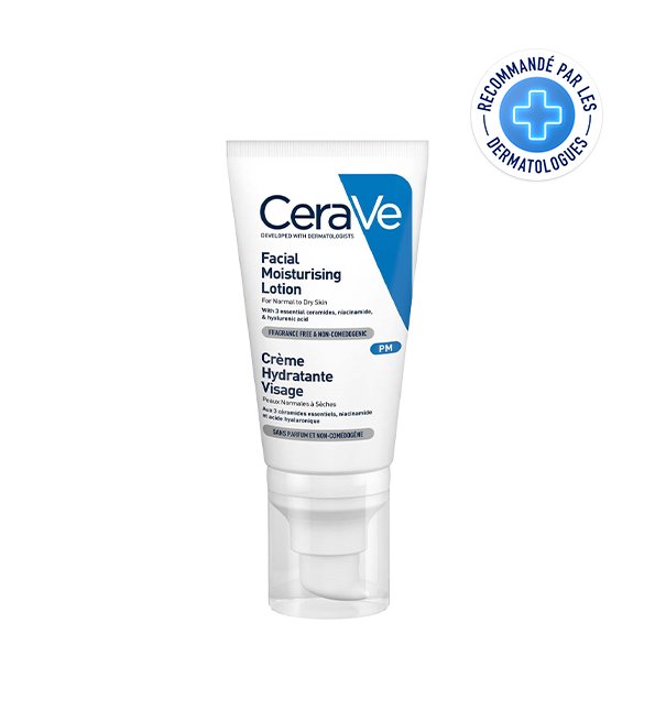 Cerave crème hydratante visage Pm 52 ml = creme lavant 20 ml + fluide spf50 3ml offerts