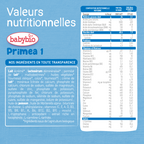 BABYBIO – LAIT BIO INFANTILE PRIMEA 1 POUR NOURRISSON ET BEBE AVANT 6 MOIS 800G