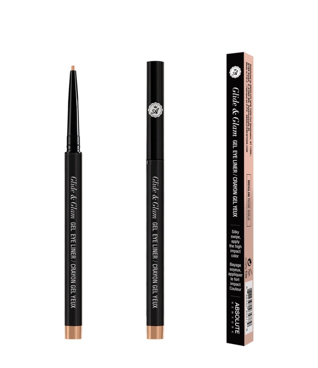 ABSOLUTE NEW YORK GLIDE & GLAM GEL EYELINER ROSE GOLD