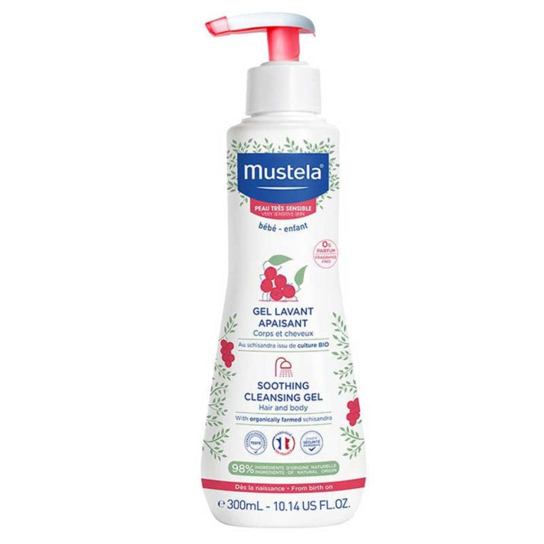 Mustela Gel Lavant Apaisant 300 ml – Nettoyage Doux Bébé & Peau Sensible