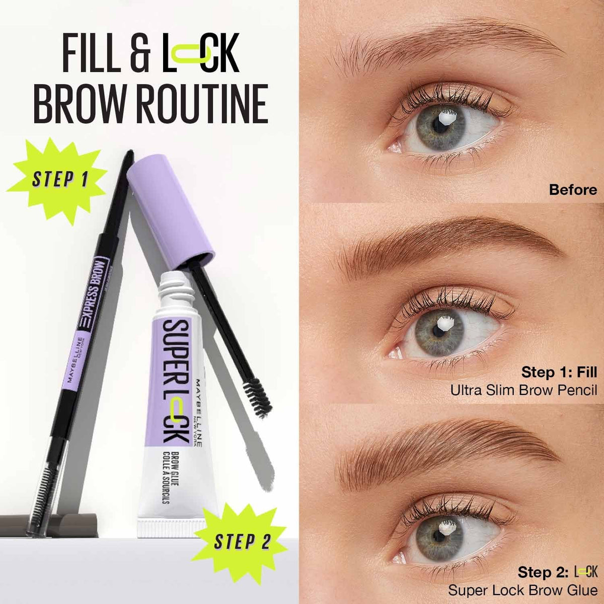 Maybelline Super Lock Brow Glue Eyebrow teinte Medium Brown