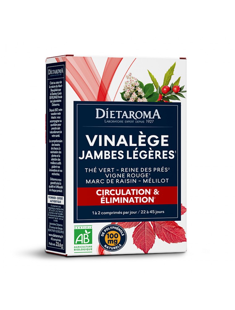 DIETAROMA VINALÈGE CIRCULATION 45 COMPRIMÉS